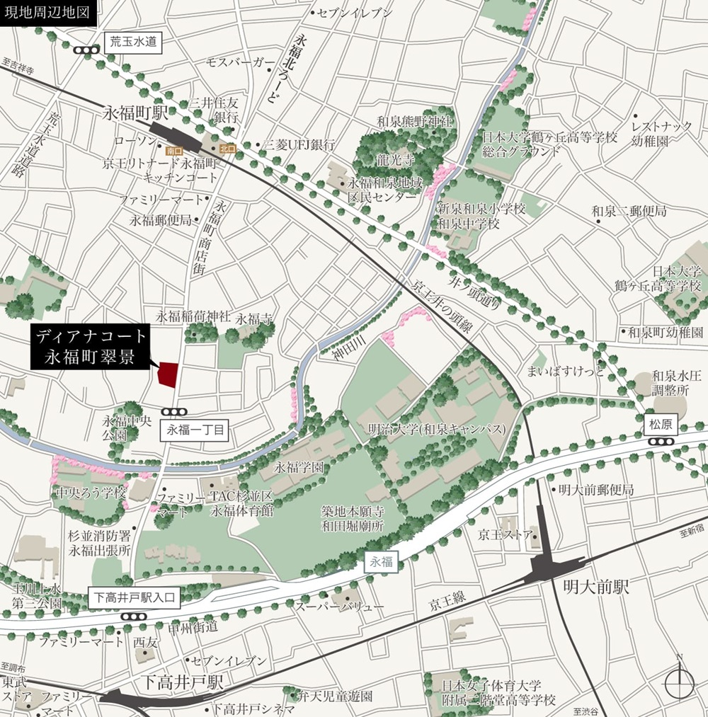 現地周辺地図（広域）