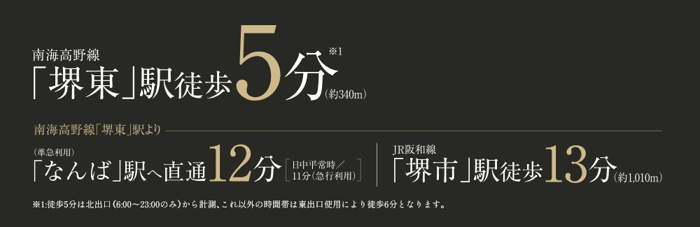 南海・JRの2線2駅が徒歩圏で利用可能。