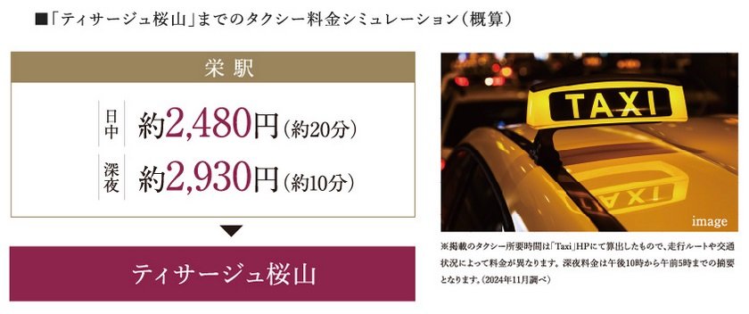 終電後も安心のタクシーアクセス