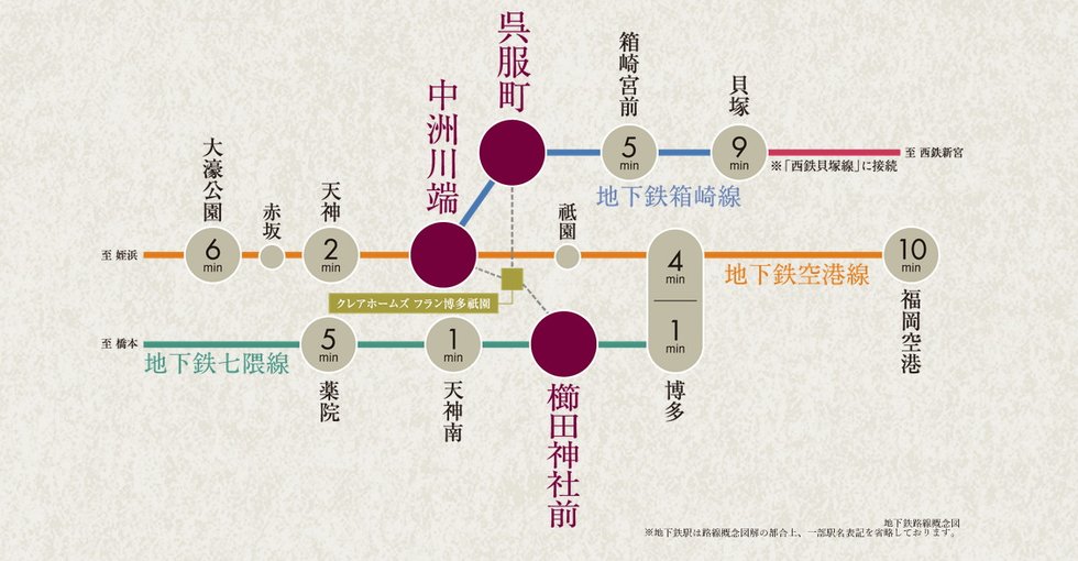 地下鉄3路線、地下鉄空港線も気軽に利用。