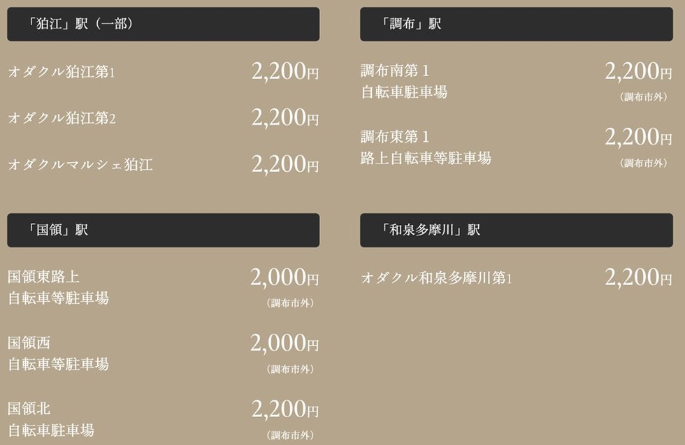 4駅の月極駐輪場
4駅周辺の駐輪場を利用して自転車で通勤・通学も可能
