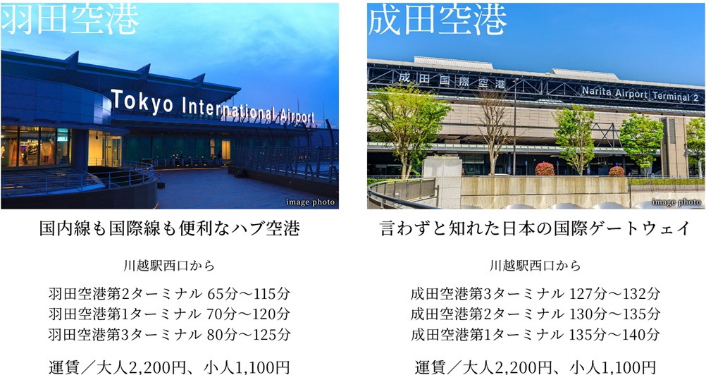 羽田・成田空港へダイレクトの空港リムジンバスが運行