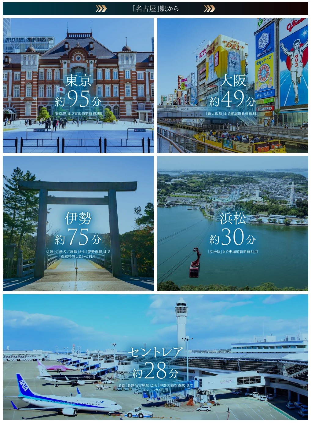 出張や旅行の際にも便利。国内、海外へも自在なアクセス。