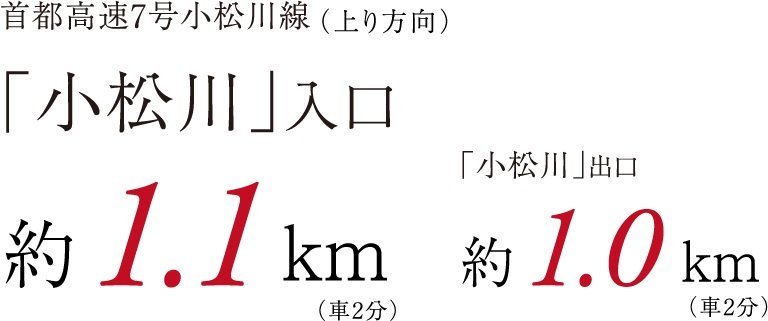 CAR ACCESS
最寄りのICも近く主要な幹線道路への乗り入れもスムーズなカーアクセス。