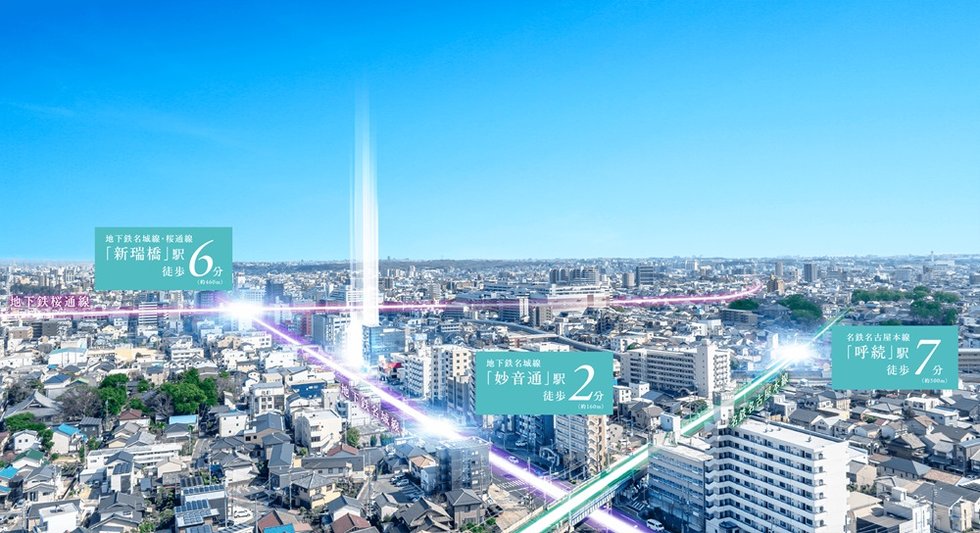 最寄り駅徒歩2分。
3駅・3路線が徒歩7分圏。