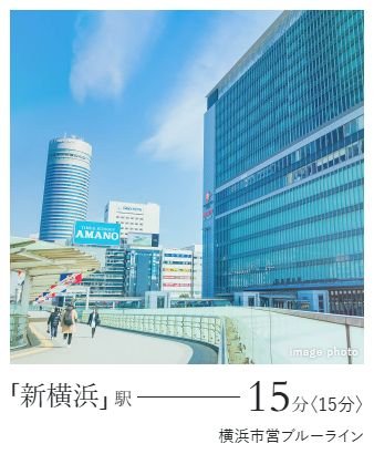 現地から徒歩9分 (約670m) の
JR線・横浜市営地下鉄ブルーライン「桜木町」駅より