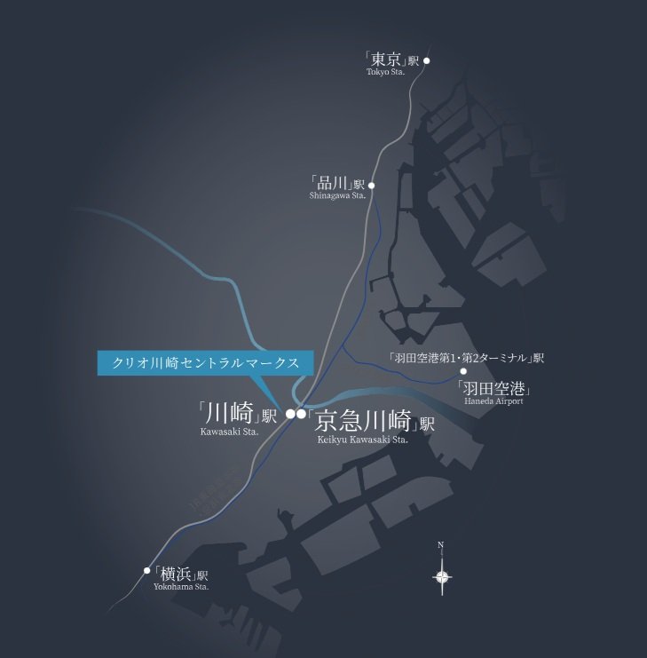 首都圏の要所、品川・羽田空港・横浜のミッドポジション。