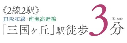 JR線・南海線の2線2駅が徒歩3分で利用可能。