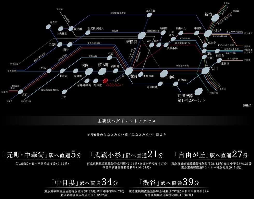 「みなとみらい」駅発