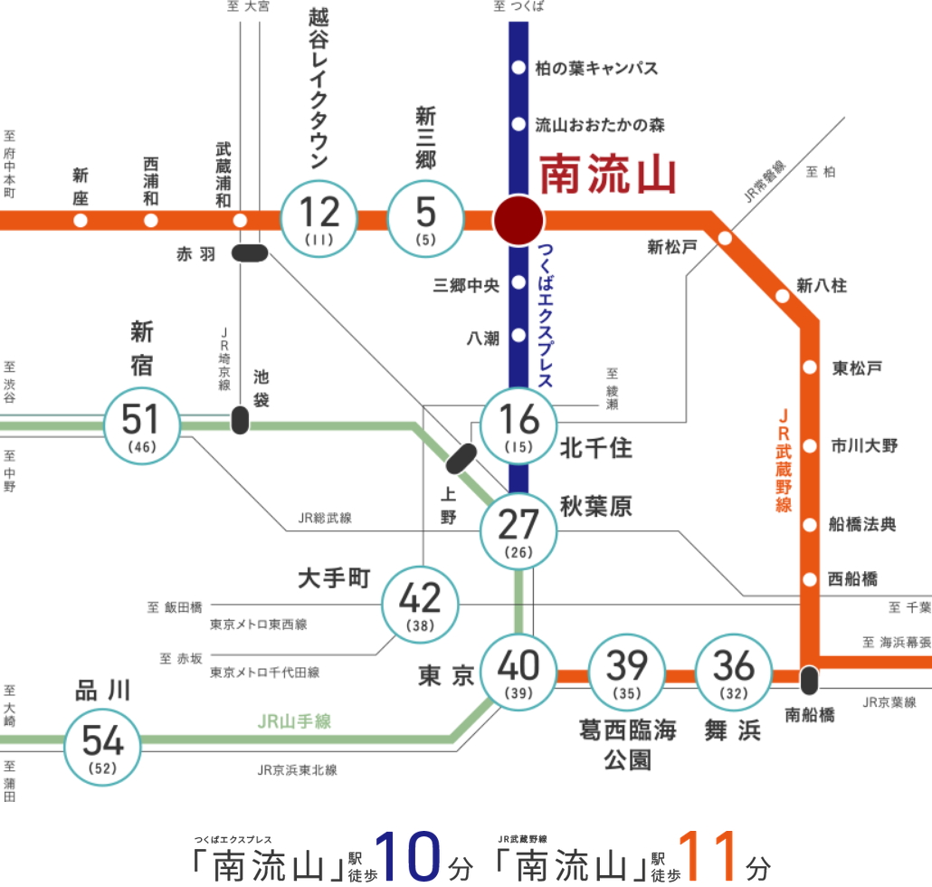 2駅2路線で、ONもOFFも快適に。