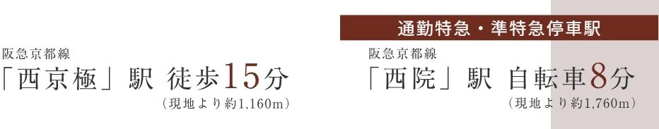 阪急電車で京都中心地や大阪梅田など、都心部へ快適アクセス。