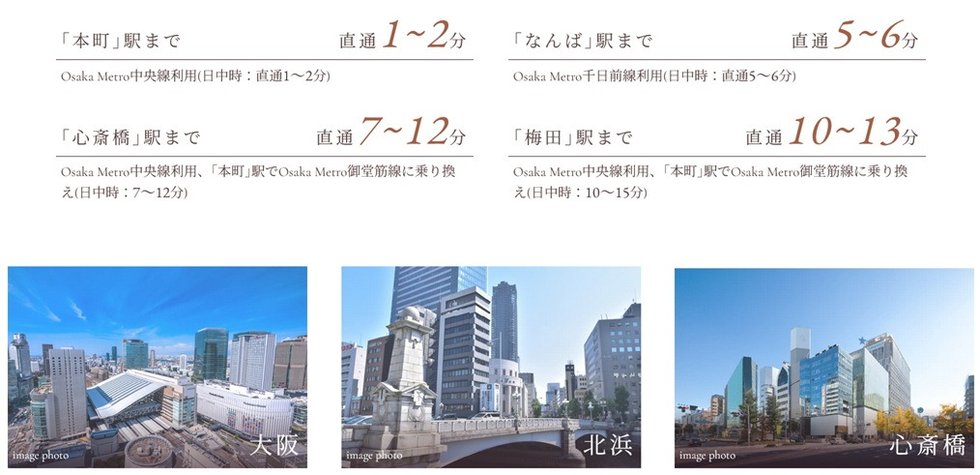 Osaka Metro中央線・千日前線「阿波座」駅より