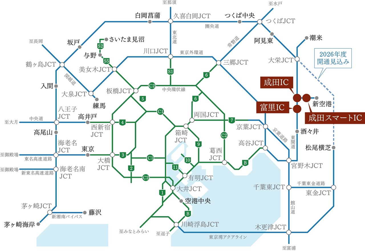 成田ICへ車6分。自在な活用で広がるカーアクセス。