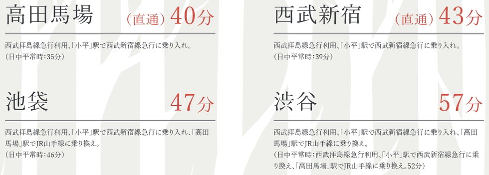 西武鉄道拝島線「玉川上水」駅から