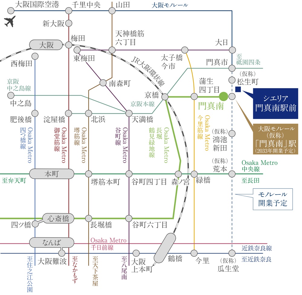 駅へ3分。都心へ直通。
未来へもつながる街。