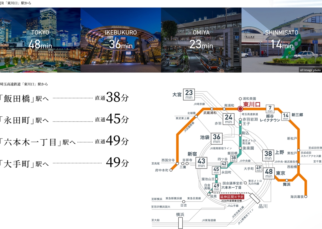 「飯田橋」駅や「永田町」駅など、都心の主要駅へダイレクト。