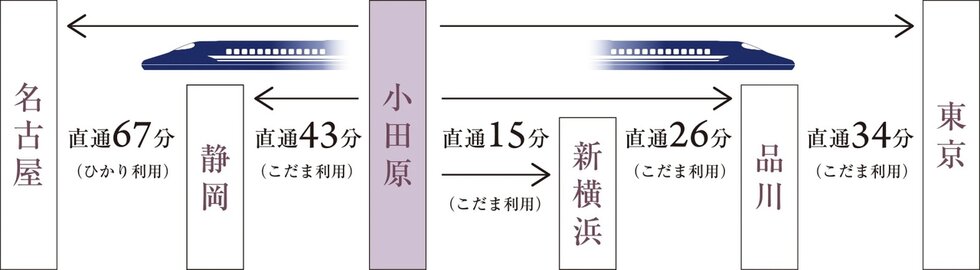 新幹線で東西の大都市へと直結する。