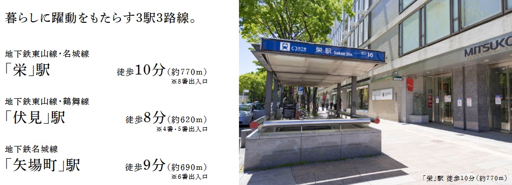3駅3路線利用可能。 縦横無尽の便利なアクセス網。