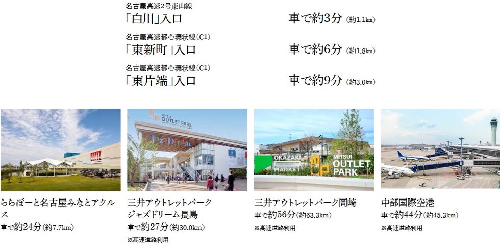 広域道路網へ快適アプローチ、遠距離通勤やレジャーに便利。