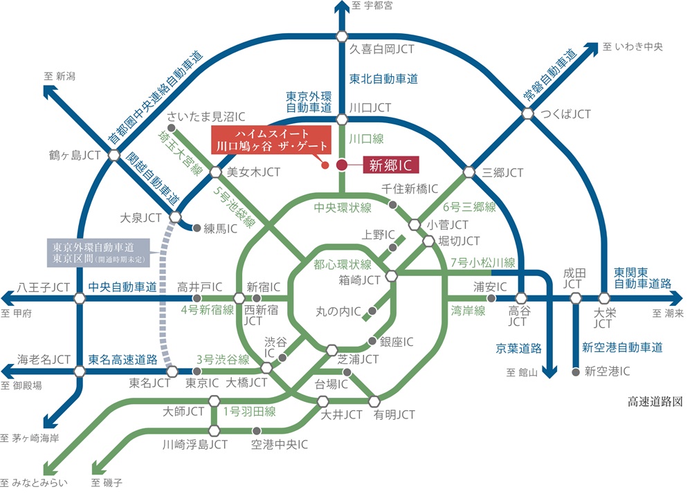新郷ICへ約2.0km。※銀座方面入口
カーライフも充実するロケーション。