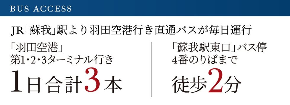 JR「蘇我」駅より羽田空港行き直通バスが毎日運行