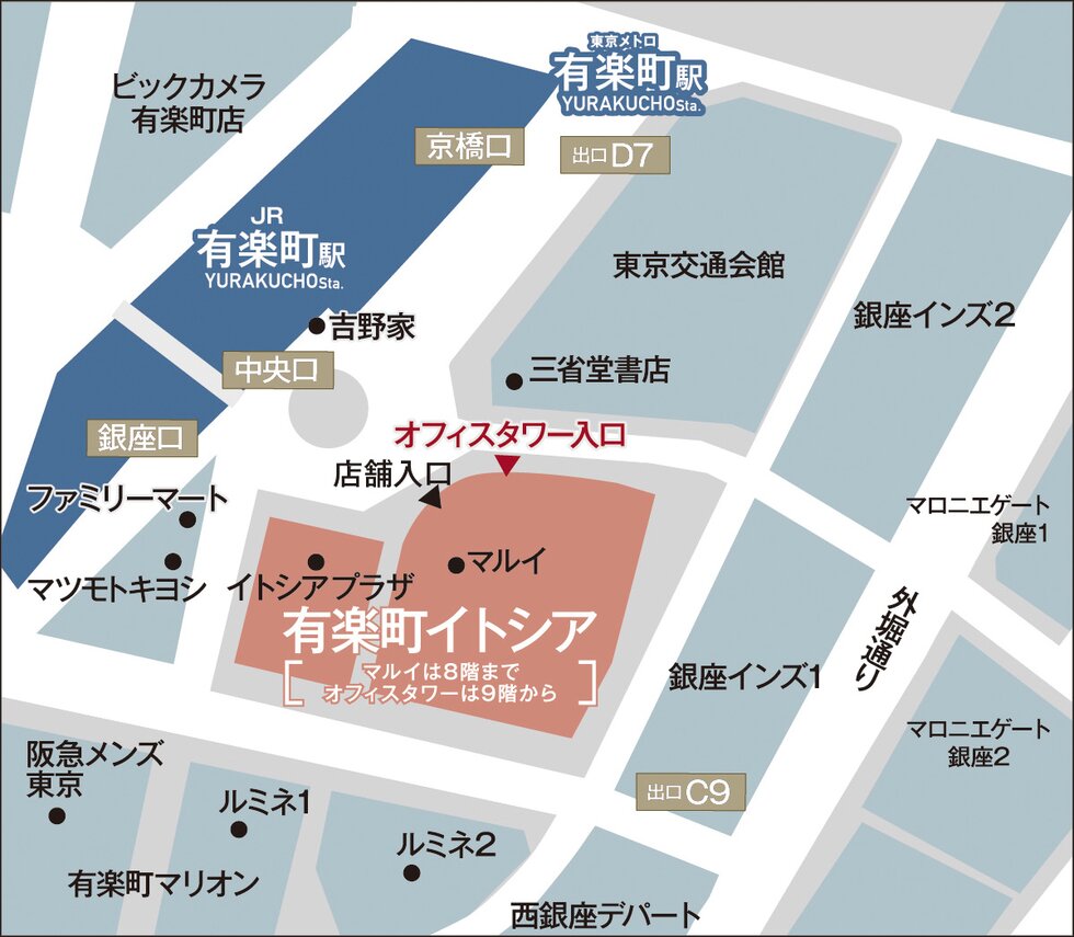 「ギャラリークレヴィア 有楽町イトシア」案内図