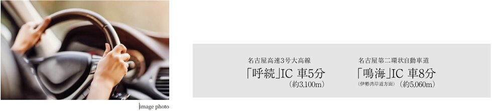 Car Access
主要都心はもちろん、日進、豊田方面もスムーズに。