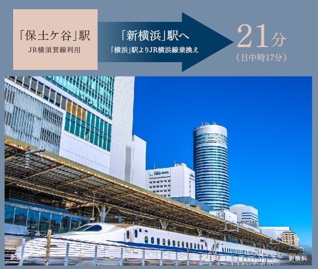 「新横浜」駅からは、新幹線利用も便利。