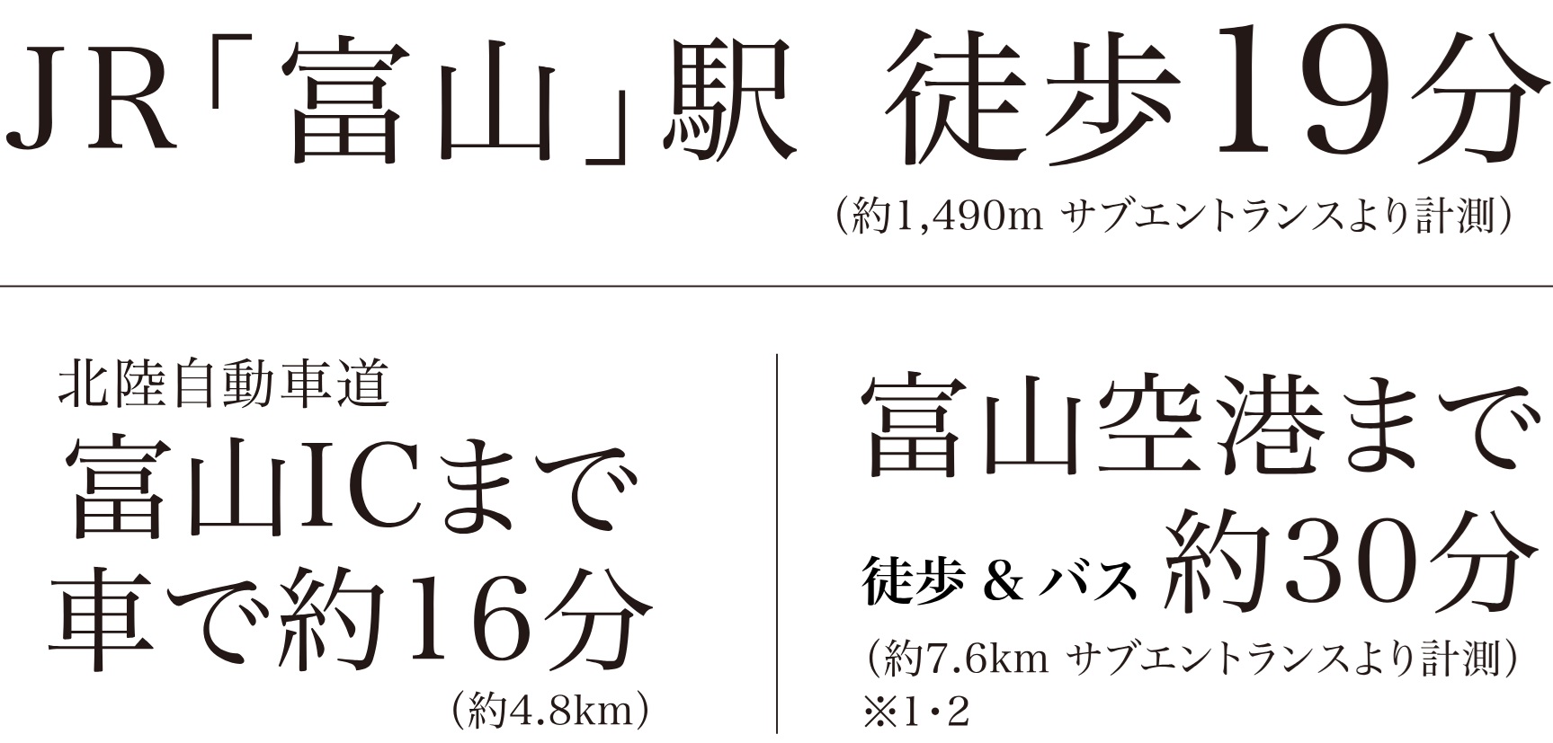 富山から、各地へ。空港と高速への快適なアクセス。