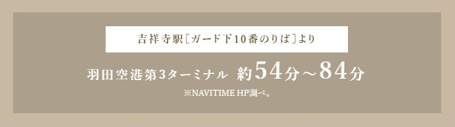 「吉祥寺」駅から、羽田空港行きのリムジンバスが運行。