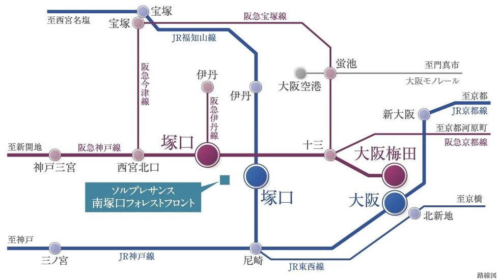 阪急×JR、3線2駅利用可能で「大阪梅田」※エリアへ繋がるダブルダイレクトアクセス。