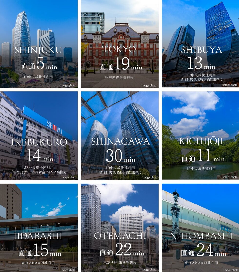 JR中央線快速・東京メトロ東西線「中野」駅（徒歩9分）から