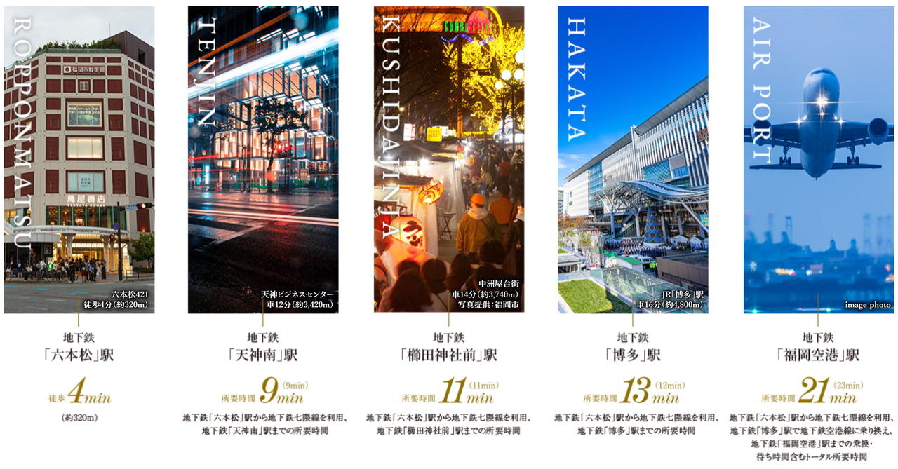 天神・博多とダイレクトで繋がる地下鉄七隈線路線。