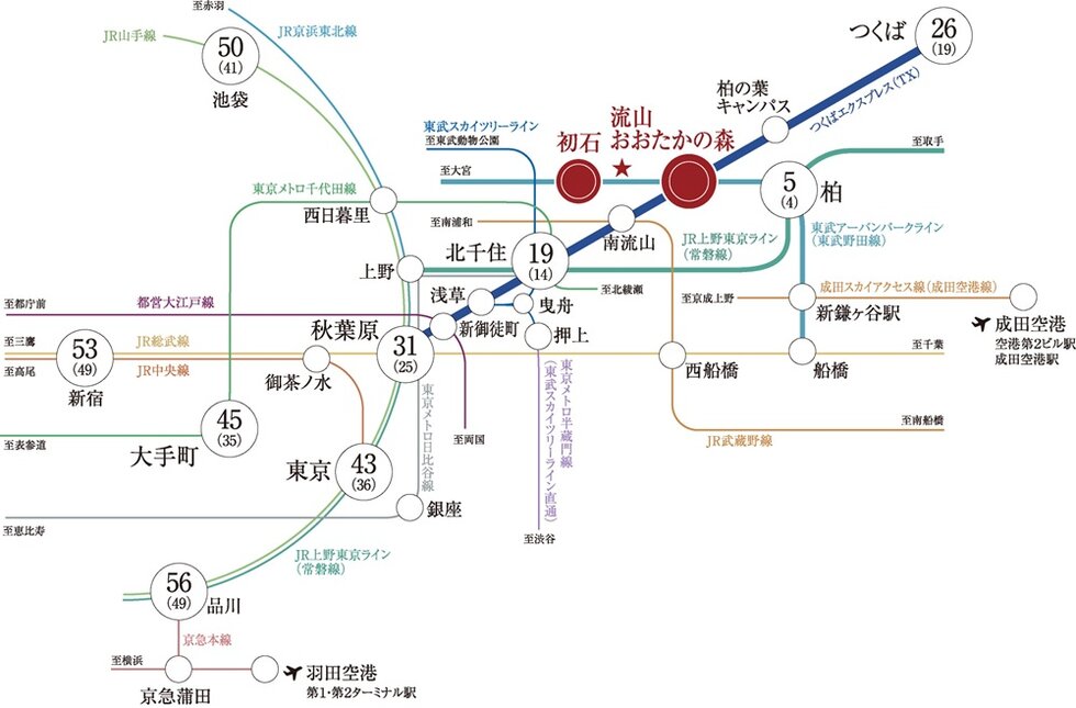 TXで都心へダイレクト。通勤も通学も快適な2駅2路線のアクセス。