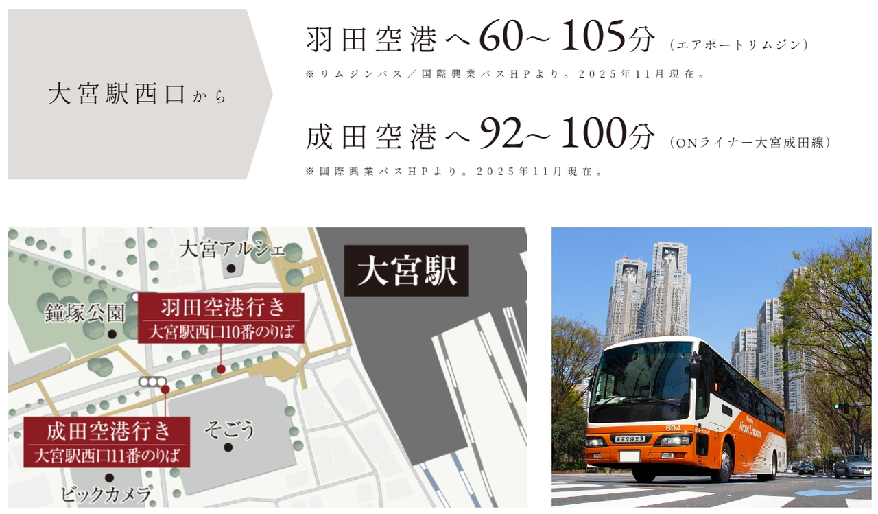 羽田＆成田空港へリムジンバスが運行中