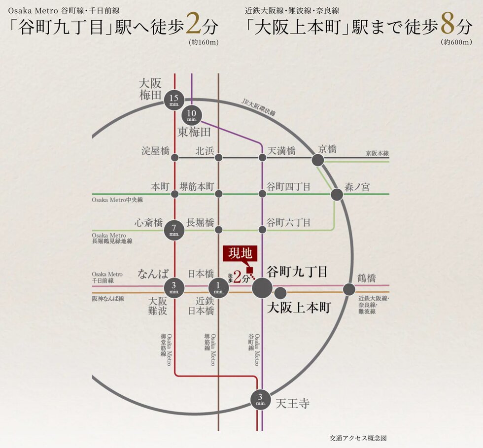 なんばへ、梅田へ、天王寺へ。
大阪の主要都心へダイレクト。