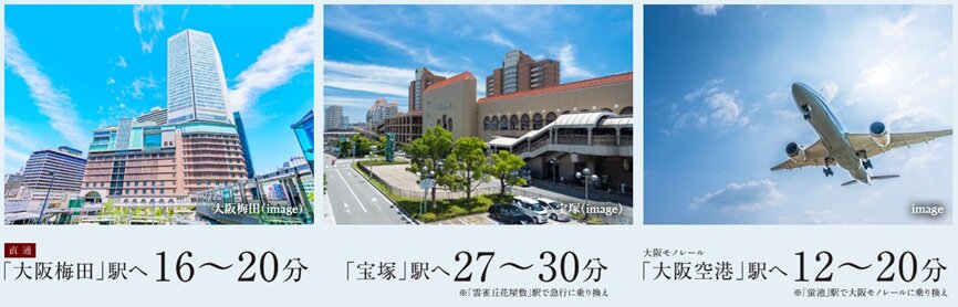 大阪・宝塚、空港へも。マルチアクセスが暮らしを広げる。