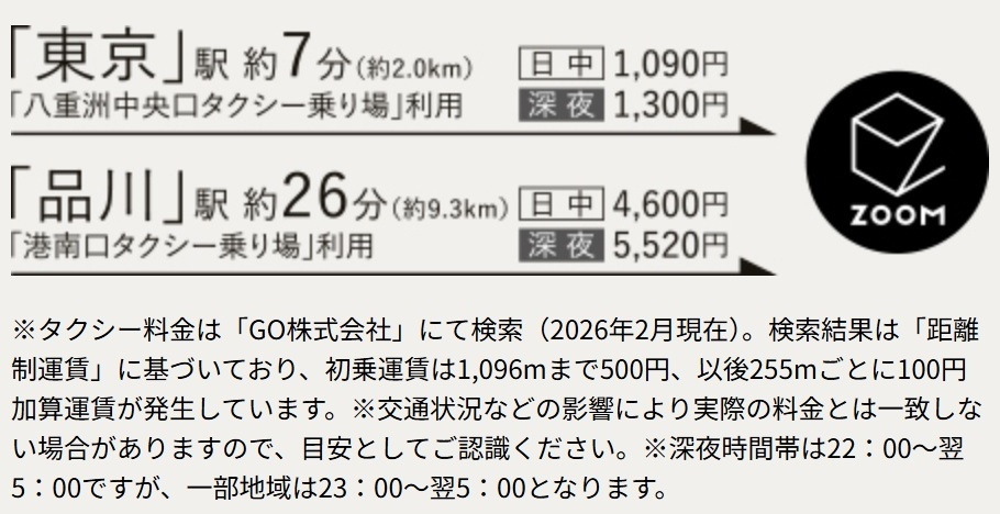 主要駅から快適にタクシーで帰宅