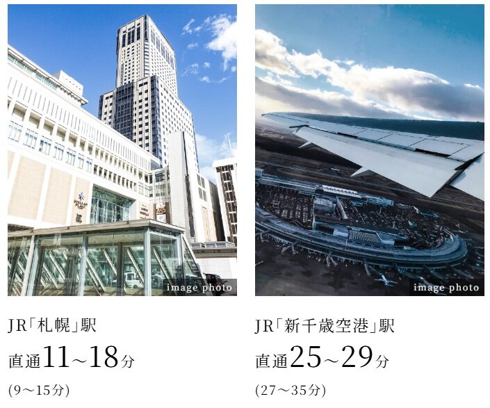 JR函館本線・千歳線「新札幌」駅より