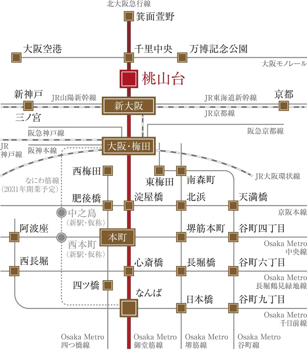 関西の主要都市へ、自在に広がるアクセス。