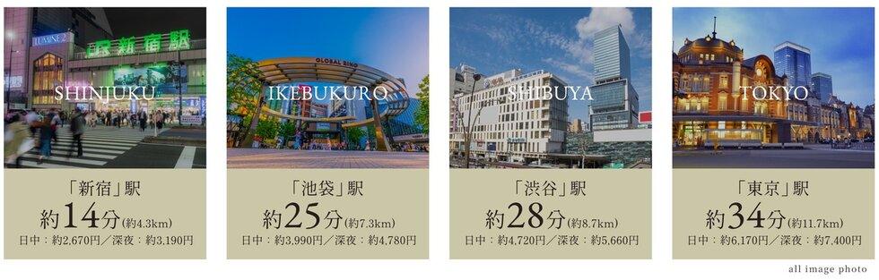 TAXI ACCESS
タクシーも気軽な交通手段になる都心近接ポジション。