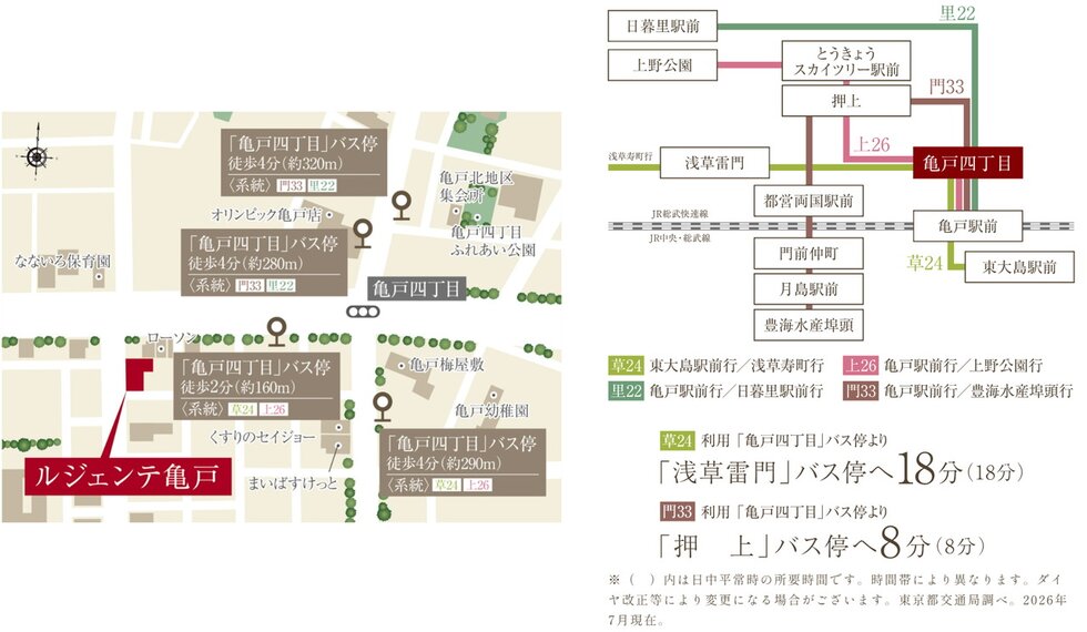 BUS ACCESS
さらなるアクセス利便を補う、徒歩2分からのバス便利用。