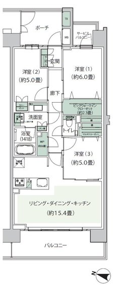 クレストプライムレジデンス 間取り A-Nタイプ［七番街］