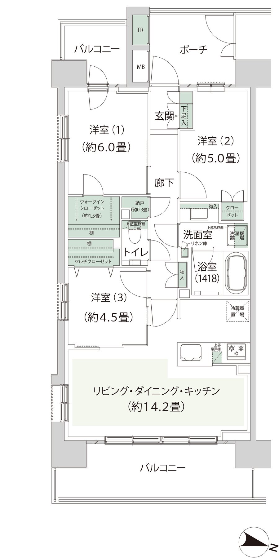 クレストプライムレジデンス 間取り BC-L1 type［七番街］