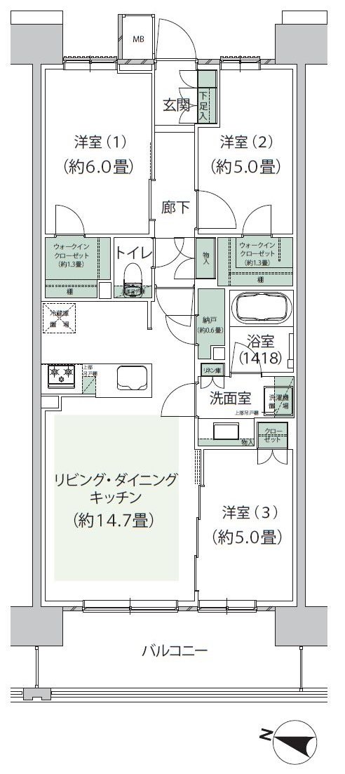 クレストプライムレジデンス 間取り A-G1･Ｇ2タイプ［七番街］