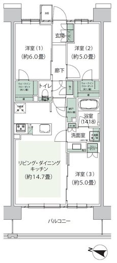 クレストプライムレジデンス 間取り A-G1･Ｇ2タイプ［七番街］