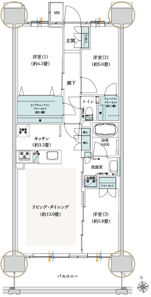 クレストプライムレジデンス 間取り S-Dタイプ［五番街 第6期16次］