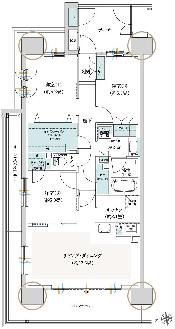 クレストプライムレジデンス 間取り P-Aタイプ［五番街 先着順］