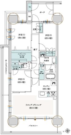 クレストプライムレジデンス 間取り P-Aタイプ［五番街 先着順］