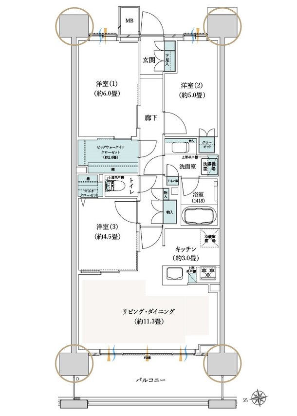 クレストプライムレジデンス 間取り P-Dタイプ［五番街 第6期14次］